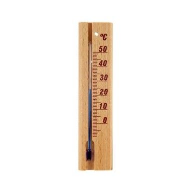 Izbový teplomer 0 až +50°C, svetlé drevo, 150 x 35 mm